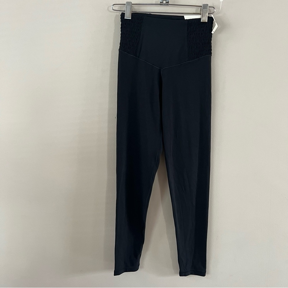 Aerie Real me 7/8 smocked leggings Ladies size small black - Picture 2 of 9